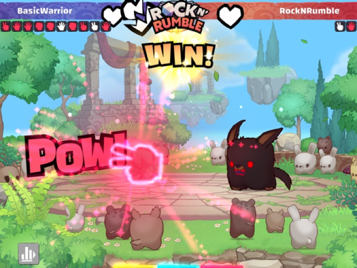 Rock N' Rumble gameplay — power-ups in action